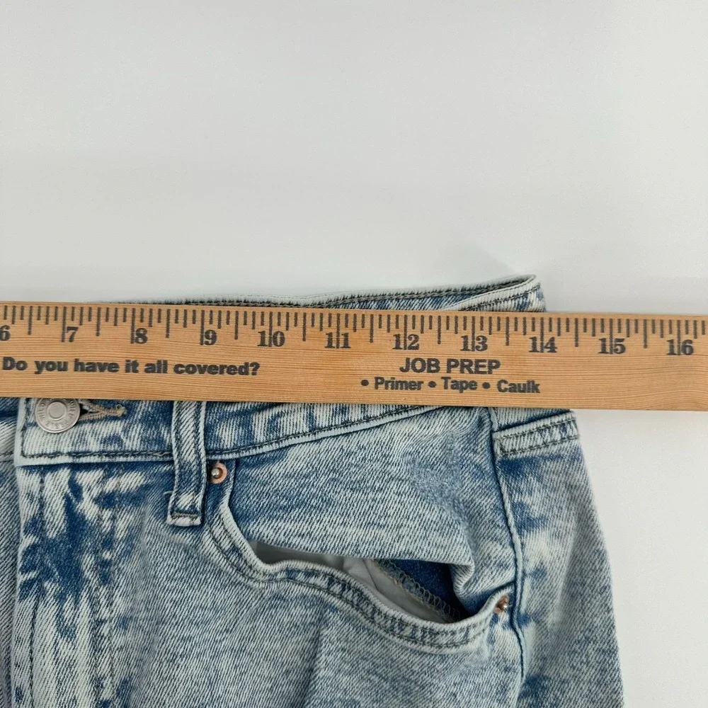 Wild Fable Mom Jeans Womens 8 Acid Blue Light Wash Denim Distressed Stretch